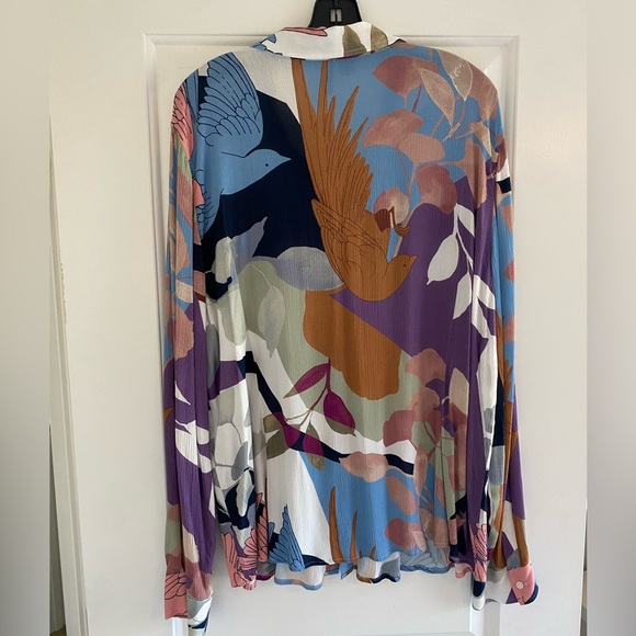 FDJ Floral Women's Button-Down Shirt XL - Picture 4 of 5